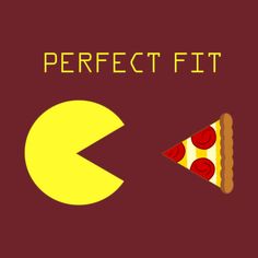 a piece of pizza with the word perfect fit in front of it and an image of a slice of pizza next to it