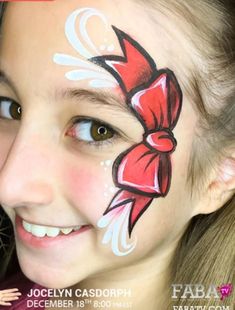 Christmas Kids Face Painting, Kids Christmas Face Paint, Christmas Face Painting For Kids, Christmas Face Painting Easy, Winter Facepainting, Elf Face Paint, Fair Face, Christmas Face Painting, Cheek Art