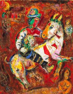 a painting of a man riding a horse