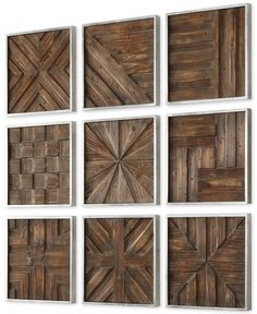 six pieces of wood are arranged in the shape of squares