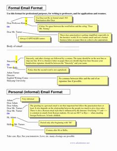 an email form is shown in yellow and black, with the words'personal informal email format