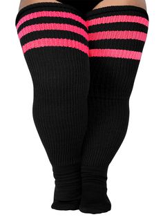 PRICES MAY VARY. Designed for European Plus Sizes: Say goodbye to Asian sizes thigh highs, our thigh high socks plus size are everything you and those beautiful legs ever needed! Heel to Top Length is about 35'', and the stretched length is up to amazing 42'', The width is about 7", and the stretched width is up to amazing 39". Recommended: Designed for upper thighs that measure 25 inches or larger, if not I think these plus size thigh high socks will be too big for you. Coming with Adjustable T Pink Thigh High Hosiery For Winter, Casual Pink Thigh High Hosiery, Casual Pink Thigh-high Legwear, Thigh Belts, Rosie The Riveter Costume, Stockings Legs, Thigh High Stockings, Over The Knee Socks, Thigh High Socks