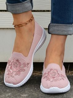 Come to Zolucky to buy Flyknit Sneakers at a discounted price, SPU: 294ZFL7P5F33, Color: Pink Red Burgundy Black, Activity:Sports & Outdoor, Closure Type:Slip On. How To Clean White Sneakers, Embroidery Heels, Plain Leggings, Diy Sneakers, Woven Shoes, Printed Casual Dresses, Printed Tunic Tops, Breathable Shoes, Comfortable Sneakers