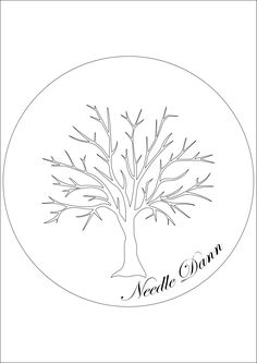 a drawing of a tree with the name nicole dawn on it in black and white