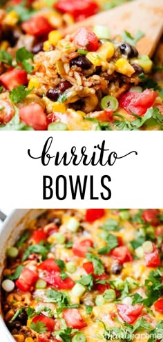 mexican burrito bowls with text overlay