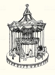 a drawing of a merry go round