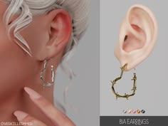 an image of a woman wearing earring's in the shape of a hoop