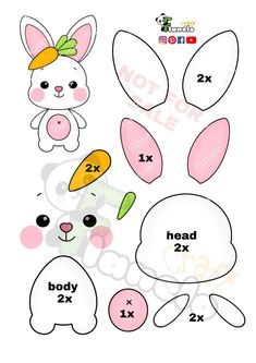 the paper bunny cut outs are ready to be used for crafting and sewing projects