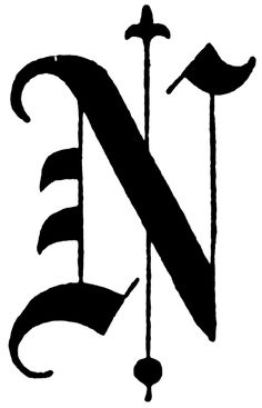 the letter n is made up of two different types of letters, and it has an arrow