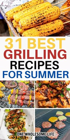 Collage of grilling recipes. Grilled Dinners For Two, Grilling Food Ideas, Grilling Meat Ideas, Grilled Meat Ideas, Summertime Meals Dinners, On The Grill Dinner Ideas, Grilled Recipes Dinner, Grill Food Ideas Summer