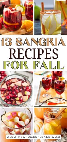 Fall is the perfect time for a refreshing yet cozy sangria! Try these 13 easy recipes, featuring seasonal fruits and spices, for a fun and flavorful drink this autumn. #SangriaIdeas #FallRecipes #SeasonalCocktails Fall Sangria Recipes, Recipes For Fall, Seasonal Fruits, Sangria Recipes