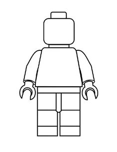 a black and white image of a lego man