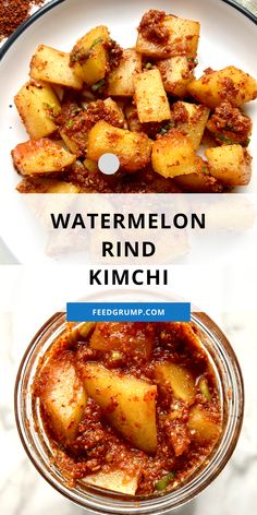 watermelon rind kimchi Watermelon Rind Kimchi Recipe, Watermelon Kimchi Recipe, Watermelon Rind Kimchi, Watermelon Kimchi, Kimchi Dishes, Make Kimchi, Best Watermelon, Easy Japanese Recipes