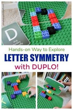 hands - on way to explore letter symmetry with duplo