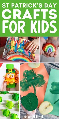 Collage of DIY St. Patrick's Day crafts for kids. Leprechaun Craft, St Patricks Crafts, St. Patrick's Day Crafts, St Patricks Day Crafts For Kids, Easter Bunny Crafts, St Patrick's Day Crafts, Rainbow Crafts, Winter Crafts For Kids, Crafts Kids