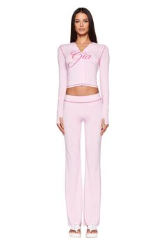 BLARE HOODIE - PINK : PASTEL PINK | I.AM.GIA Pilates Fashion, Fame Clothes, Princess Couture, Pink Contrast, Placement Print, Causal Outfits, I Am Gia, Pink Pastel, Festival Dress