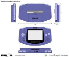 the nintendo gameboy advance blueprint is shown in full view, with instructions to make it