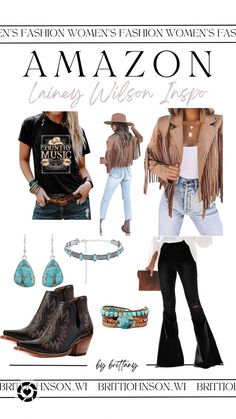 Long Fringe Vest Outfit, Boho Western Womens Clothing, Country Western Style Outfits, Womens Western Fall Outfits, Woman’s Western Fashion, Pants Country Concert Outfit, Cowgirl Outfits Amazon, Boho Country Outfits Concert