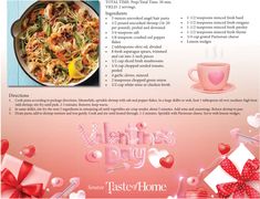 the recipe for valentine's day is shown in pink