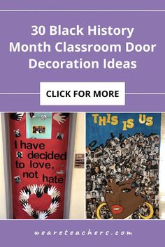 Celebrate Black History Month in the classroom with these 30 captivating door designs that will inspire your students. From creative art projects to heartfelt tributes, these Black History Month door decorating ideas blend education with creativity. Discover the perfect Black History Month door for school, whether it's incorporating hair-themed art or engaging historical figures with Black History "Who Am I" themes. Click to see all of these easy Black History Month door decoration ideas! Classroom Door Ideas, Door Decorating Ideas, Door Decoration Ideas, Creative Art Projects, African American History Facts, Classroom Doors, Door Decorating