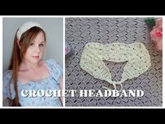 the crochet headband is made with yarn