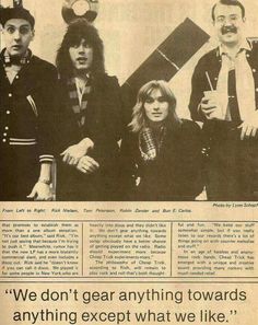 an old newspaper article about the band aeroplanes with caption that reads we don't gear anything towards anything except what we like