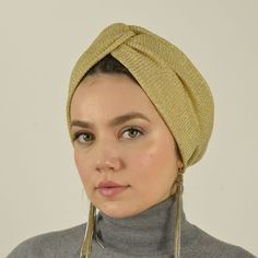 Gold Turban Hat, Pre-Tied Turban, Hijab Headscarf, Women Head Wear, Fashion Headwrap, Chemo Cap, Mother Day Gift, Handmade Bonnet, Headpiece by BitterColors on Etsy Gold Headwrap Headband, Gold Headband Turban One Size, Head Wear Fashion, Turban Hijab, Modern Hijab, Mother Day Gift, Head Ties, Chemo Caps, Head Wear