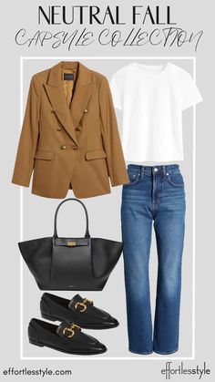 Carmel Blazer Outfits Women, Professional Travel Outfit, Jean Blazer Outfit, Brown Blazer Outfits For Women, Tan Blazer Outfits Women, Camel Jacket Outfit, Camel Blazer Outfits Women, Blazer And Jeans Outfit Women, Tan Blazer Outfits