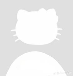 an image of a white hello kitty wall decal in the shape of a cat