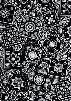 a black and white paisley print fabric with an intricate design on the front, in various sizes