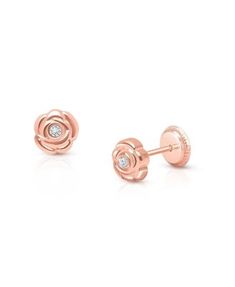 Roses hold so much symbolism of love and devotion, these beautiful earrings are a constant reminder that she is cherished and loved. A meaningful gift for little girls with pierced ears. K Rose, Screw Back Earrings, Big Kid, Pierced Ears, Meaningful Gifts, Big Kids, Beautiful Earrings, Ear Piercings