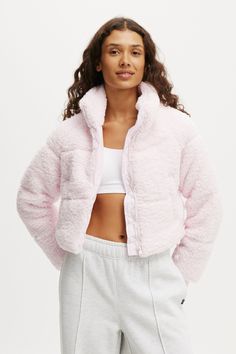 The Mother Puffer Cropped Sherpa JacketBody - The Mother Puffer Cropped Sherpa Jacket - Cherry DreamCotton On | Women | Clothing | JacketsCotton On | Women | Clothing | JacketsCotton On | Women | Clothing | Jackets Sherpa Puffer Jacket Outfit, Cropped Sherpa Jacket, Puffer Jacket Cropped, Puffer Jacket Outfit, 2024 Christmas, Winter Fits, Sherpa Jacket, Christmas Wishlist, Cotton On