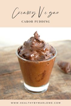 Carob Pudding Raw Carob Recipes, Carob Powder Recipes, Lichen Sclerosis, Carob Recipes, Raw Deserts, Vegan Mousse, Sweets Healthy, Chocolate Line, Healthy Dark Chocolate