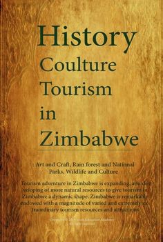 an old book with the title'history culture tourism in zimbawe '