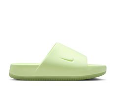 Green Slide Sport Sandals For Summer, Green Sport Sandals For Spring Sports, Nike Casual Slides, Green Flat Slides With Removable Insole, Modern Green Sport Sandals For Summer, Green Slides With Textured Footbed, Green Casual Slides For Swimming, Spring Leisure Slide Sandals, Green Casual Slides