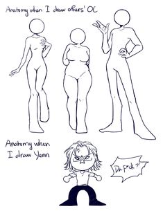 some drawings of people with different body shapes