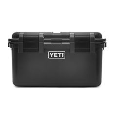 a black yeti cooler is shown on a white background with the words yeti in it