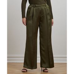 With crisp pleats and a flattering high rise these wide-leg pants are tailored with luxurious satin charmeuse for a beautiful sheen and a fluid drape. Leg Pants, Wide Leg Pants, Wide Leg, High Rise, Ralph Lauren, Satin, Clothes For Women, Pants, Clothes