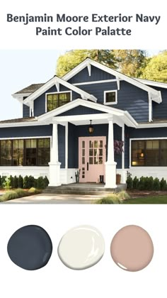 a blue house with white trim and paint colors