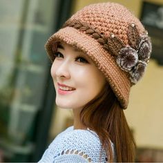 Fashion Women Lady Winter Warm Crochet Knitted Flowers Decorated Ears Hat Features: new and Quantity: 1pc Season for Spring, and Winter New fashion design, Very popular,Very flexible Its special design will make baby look unique Cute design, can put in your bag when needed at any time Material: Knitting Wool Apply to gender:female CircumferenceApproximately: 60~68cm/23.6"~26.8" One size fit most,stretchy Soft and fashionable Very comfortable Stretch Fabric,a perfect gift to yourself or friends. Hat Fashion Women, Microcar, Bonnet Crochet, Crochet Beanie Hat, Crochet Bucket, Baseball Caps Fashion, Crochet Cap, Wool Caps, Knitted Flowers