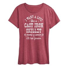 She will love showing off her style with this Women's Love Like A Cast Iron Skillet Graphic Tee. FEATURES Short sleeves CrewneckFABRIC & CARE Solid Colors: Cotton ; Heather Colors: Cotton/Polyester Machine wash Imported Size: Small. Color: Heather Dark Red. Gender: female. Age Group: adult. Iron Skillets, Cast Iron Skillet, Skillet, How To Show Love, Dark Red, Cast Iron, Her Style, Fabric Care, Size Chart