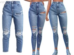 two different views of the same woman's jeans