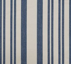 blue and white striped upholstering fabric with vertical stripes on the bottom half