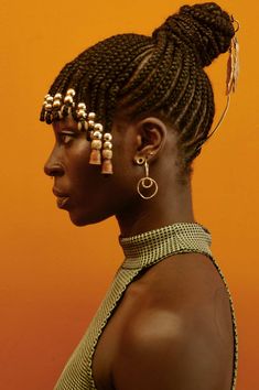 Cornrow Women, Updo Braids For Black Hair, Bead Hairstyles, Roy Ayers, Braids Updo, Ethnic Hair, Braided Bangs, Hair Appointment, Hair Affair