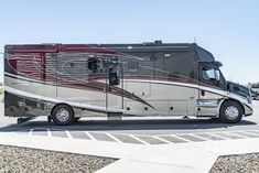 a motor home parked in a parking lot