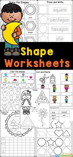 the shape worksheets for children to learn shapes and numbers with their own hands