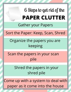 the steps to get rid of the paper clutter