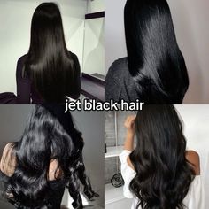 Types Of Black Hair, Black Hair Shades, Jet Black Hair Dye, Jet Black Hair Color, Hair Color Names, Hair Color Swatches, Black Hair Aesthetic, Long Shiny Hair, Black Hair Dye