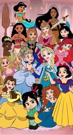 the disney princesses are all dressed up and ready for their big day