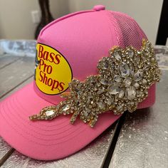 Custom Blinged Trucker Hat! New! Rare! Trucker Hat Designs, Off White Store, Denim Jacket Diy Paint, Swag Hats, Custom Fitted Hats, Fashion Trend Inspiration, Diy Denim Jacket, Custom Trucker Hats, Whimsical Wreaths